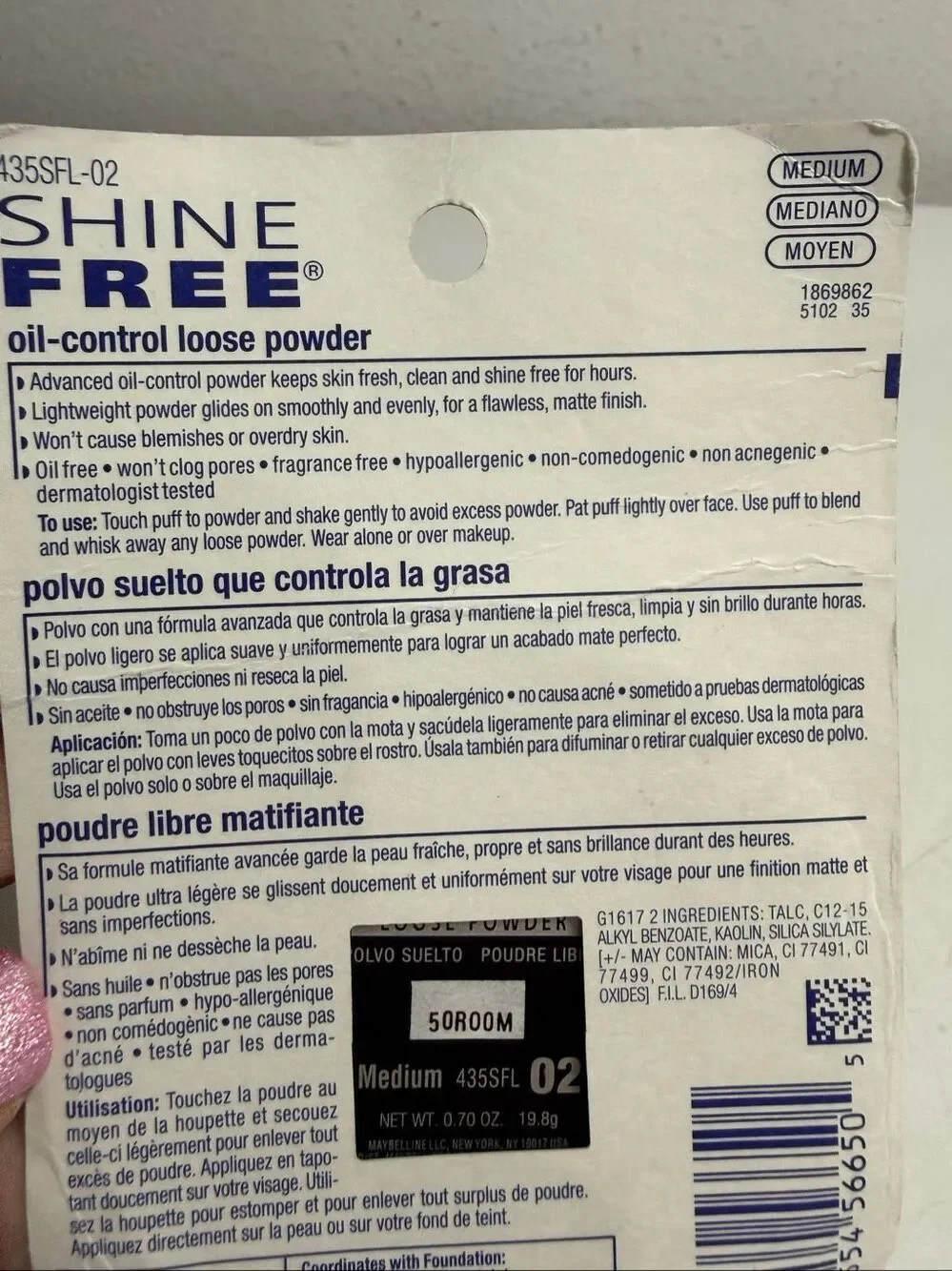 NEW Maybelline Shine Free Control Loose Powder 100% Oil Free 435 SFL Medium